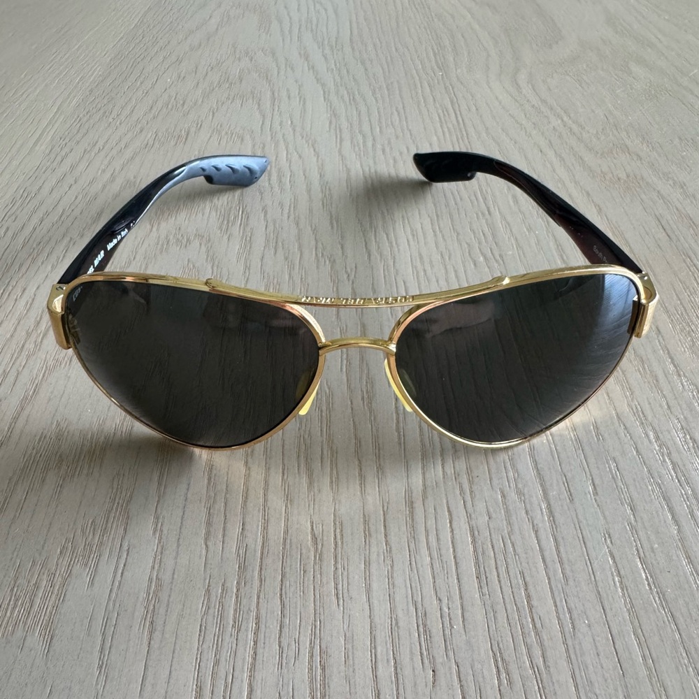 Costa Gold and Black Aviator Sunglasses